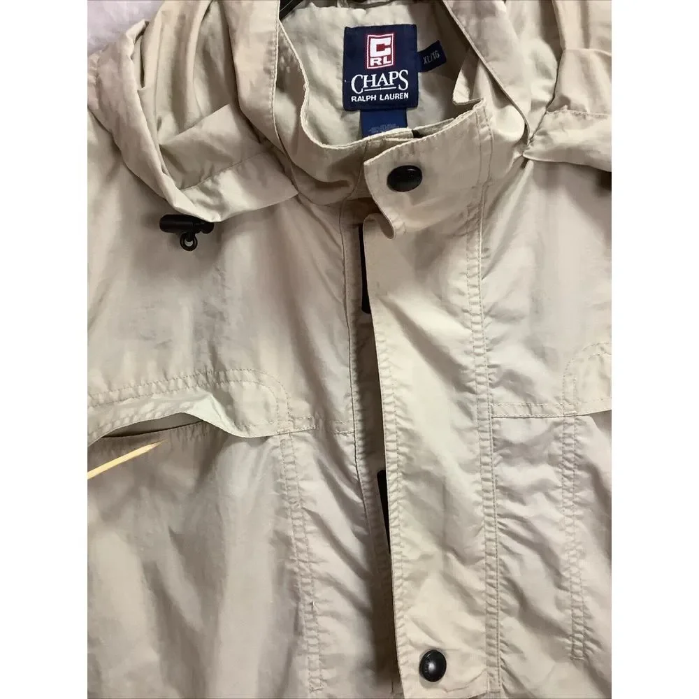 Vintage Chaps Ralph Lauren Windbreaker Hoodie Pullover Size XL W Side Zip